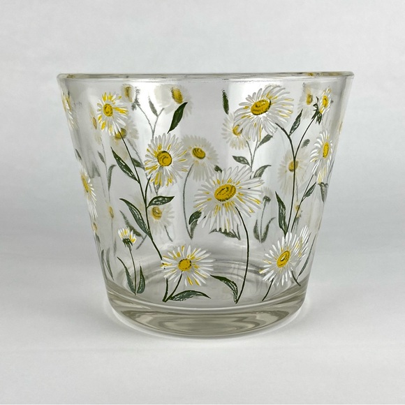 Mid-Century Cera Small Glass Ice Bucket With Daisy Motif - Picture 6 of 16
